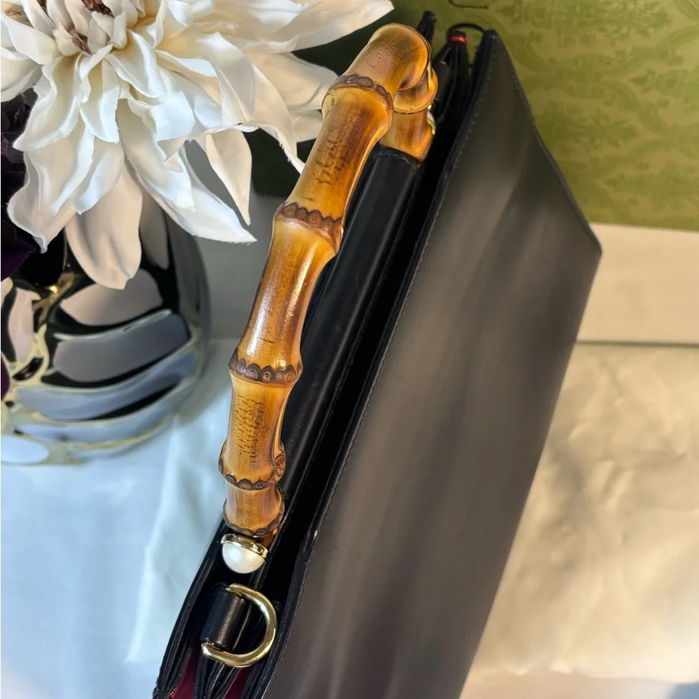 Gorgeous Gucci Nymphaea Top Handle Bamboo Black - Picture 4 of 16